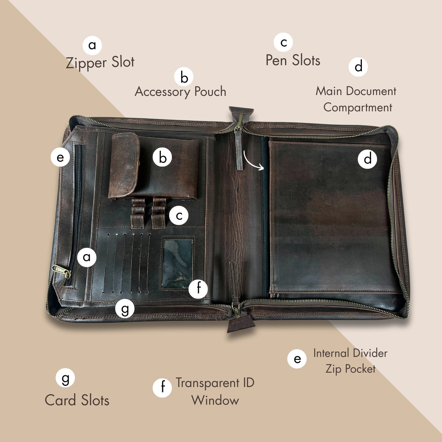 Buffalo Leather File folder Business Padfolio iPad Holder Document Organizer-GBLF2BROWN