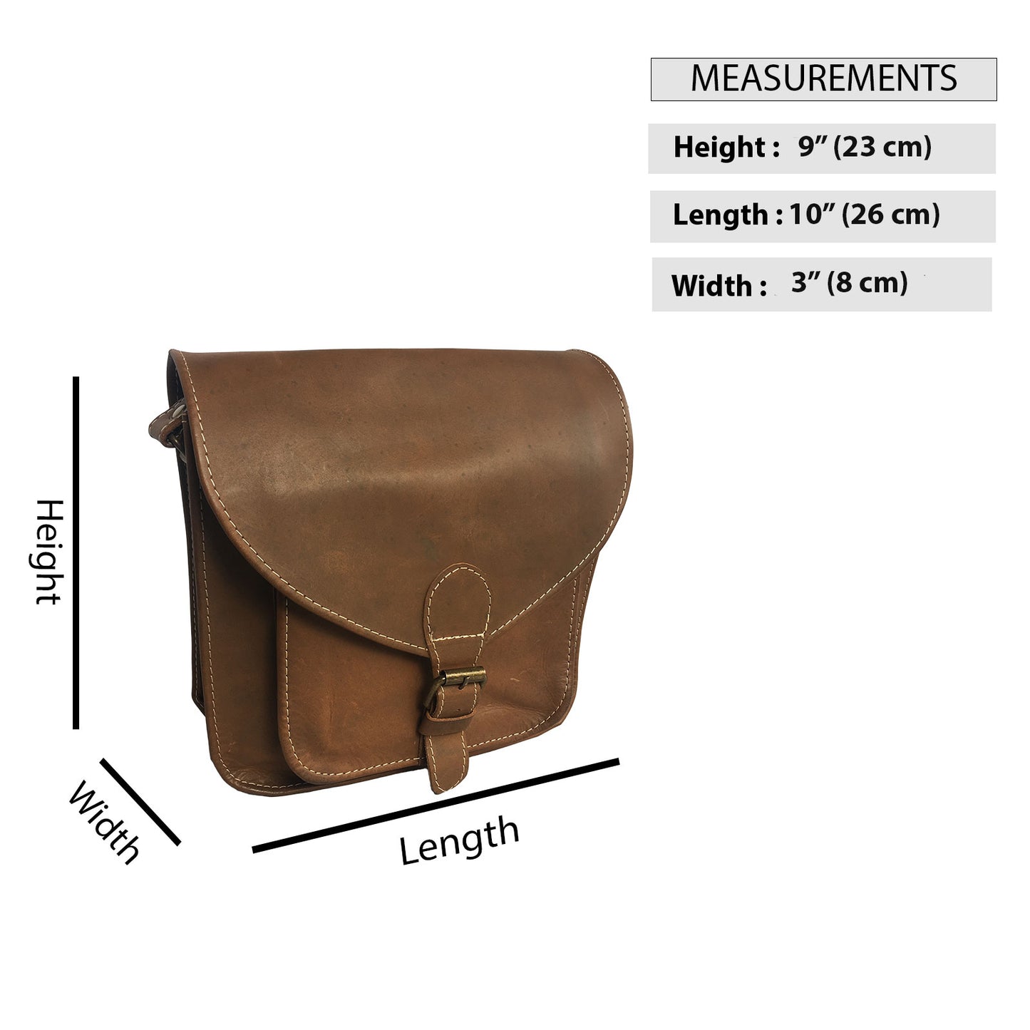 Madosh Women Genuine Leather Crossbody Shoulder Bag  Saddle Purse