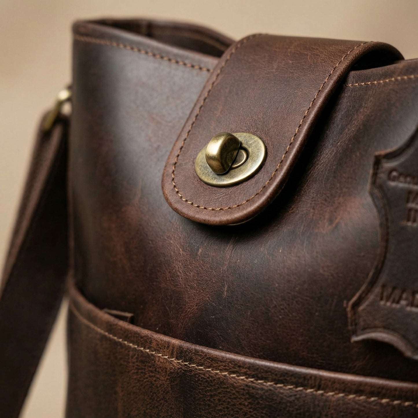Genuine Leather Brown Crossbody Sling Bag for Women – Handcrafted Shoulder Satchel with Adjustable Strap, Magnetic & Zipper Closure – Stylish Purse for Travel, Work, Office, Daily Use