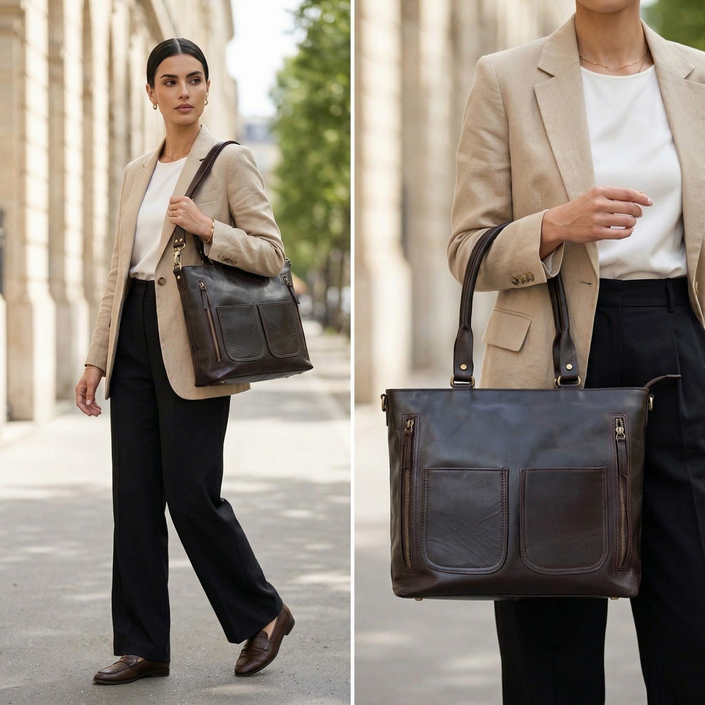 Women's Tote Real Leather Crossbody Top Handle Office Purse Handbag