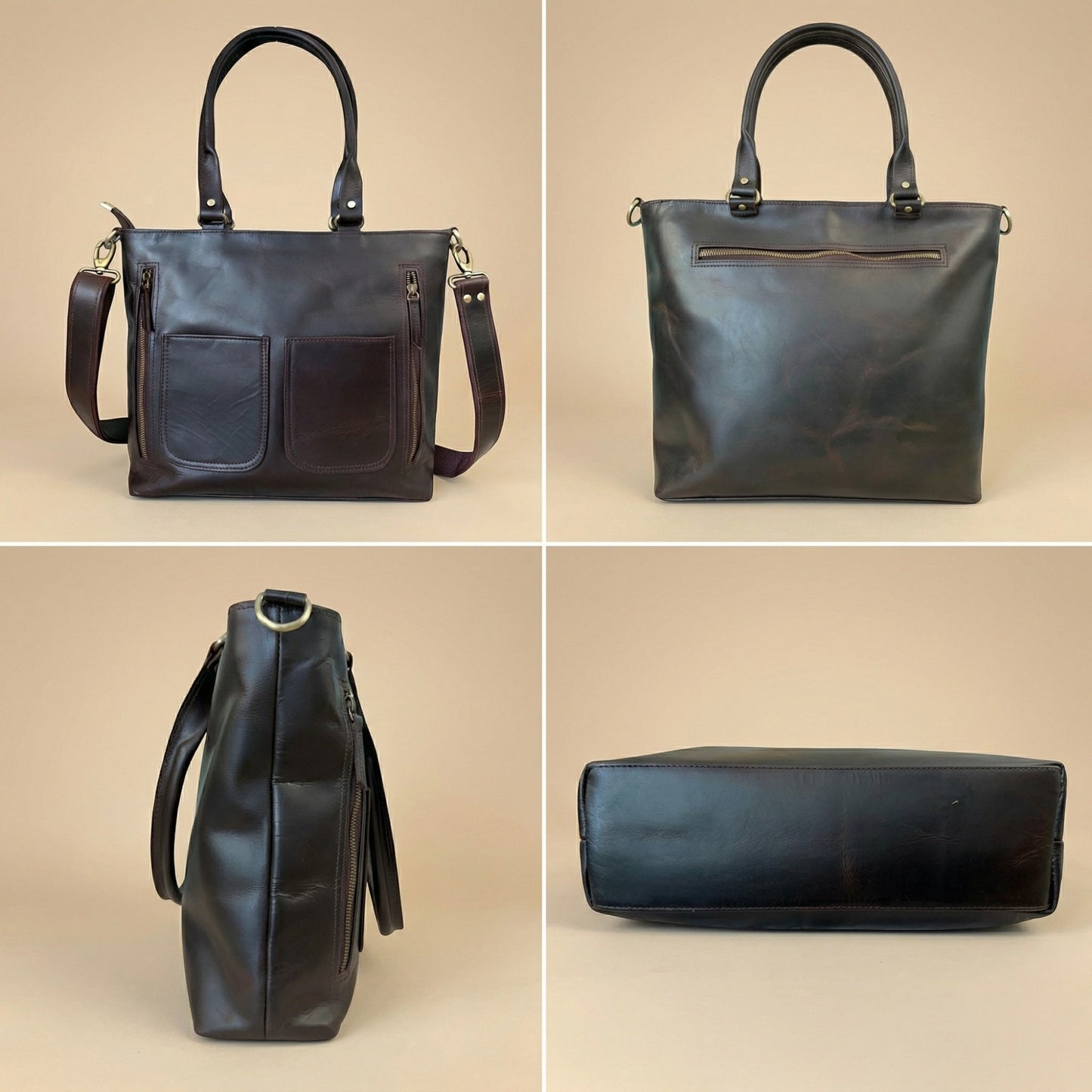 Women's Tote Real Leather Crossbody Top Handle Office Purse Handbag