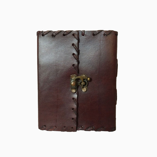 Vintage Leather Brown Handmade Diary clasp lock Notebook Organiser