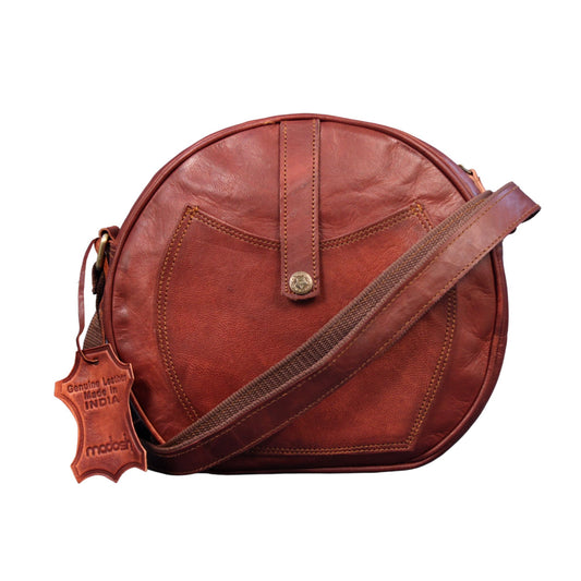 Crossbody Purse Soft Leather Hobo Women Semi Circle Zipper Brown Bag