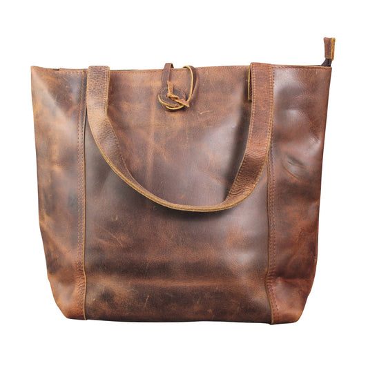 Genuine Hunter Leather Tote Women Purse Handmade Handbag Top Handle Shoulder Large Bag