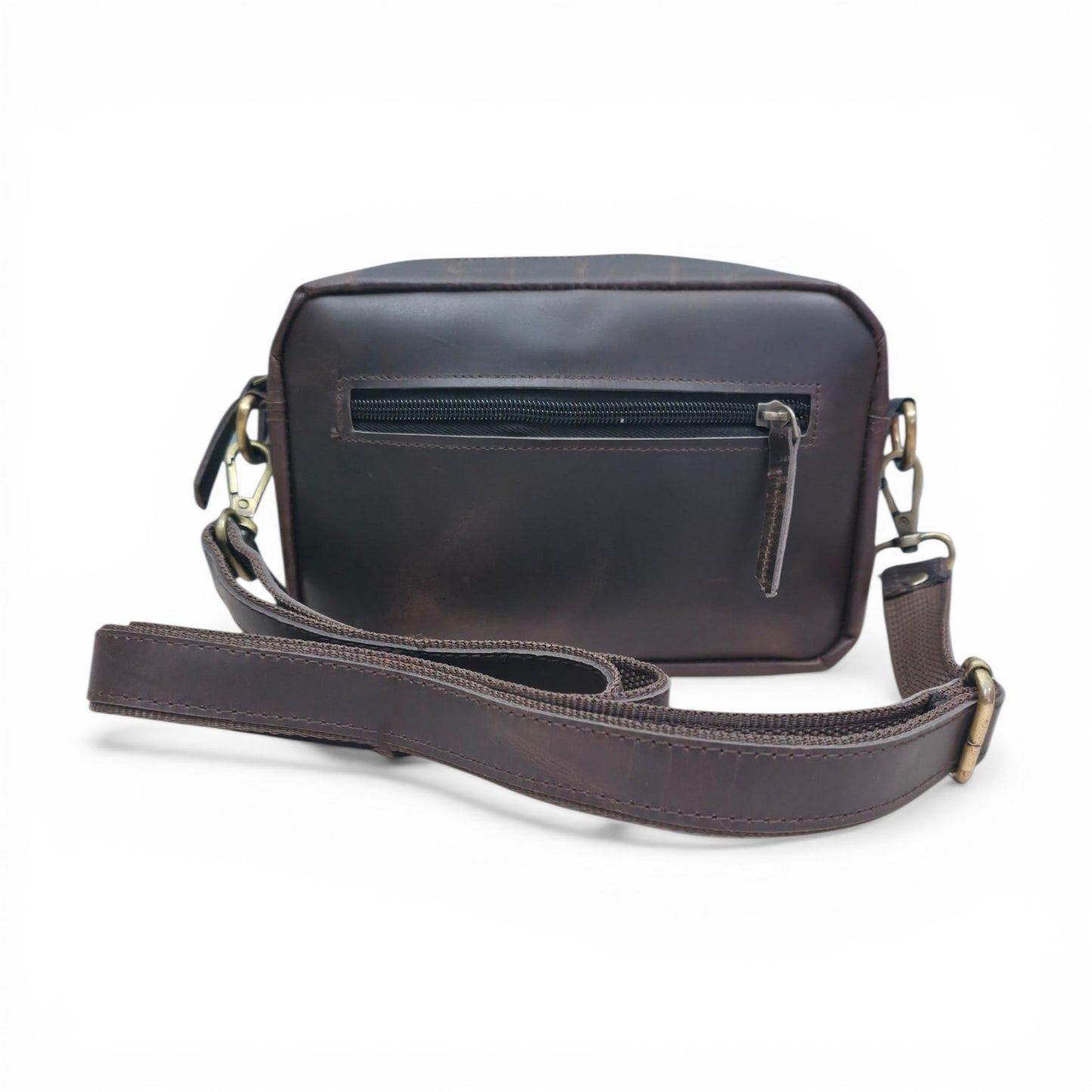 Unisex Genuine Leather Waist Bag & Crossbody Sling | 2-in-1 Travel Pouch with Adjustable Strap | Small Everyday Carry Bag Fanny Pack/Shoulder Bag for Men & Women (Brown)