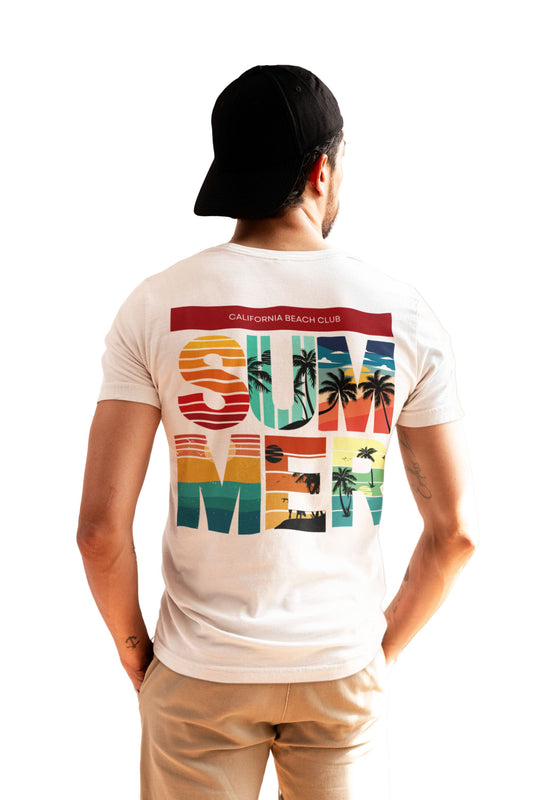 Recycled Cotton Regular Fit Men's T-Shirt | Mens Printed Tshirt | Mens Round Neck Summer Holiday Tshirt (IN, Alpha, S, Regular, White)