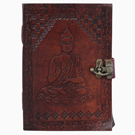 Genuine Leather Bound Journal Brown Buddha Diary Plain Small Sketchers Notebook