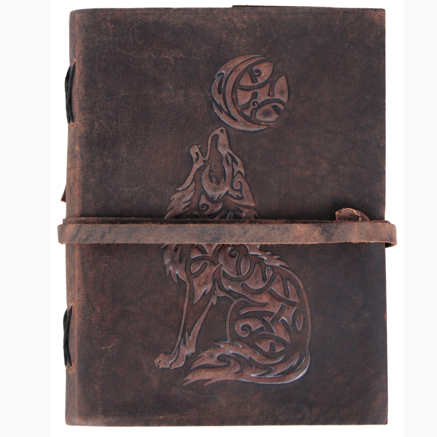 Leather Bound Journal Brown Writing Diary Plain Notebook Embossed Sketch Notepad