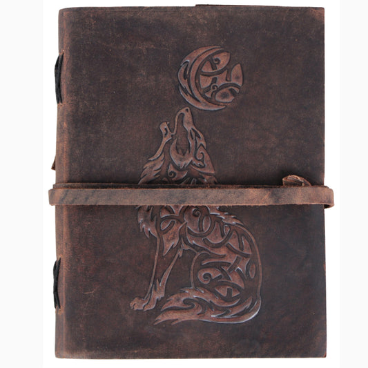 Leather Bound Journal Brown Writing Diary Plain Notebook Embossed Sketch Notepad