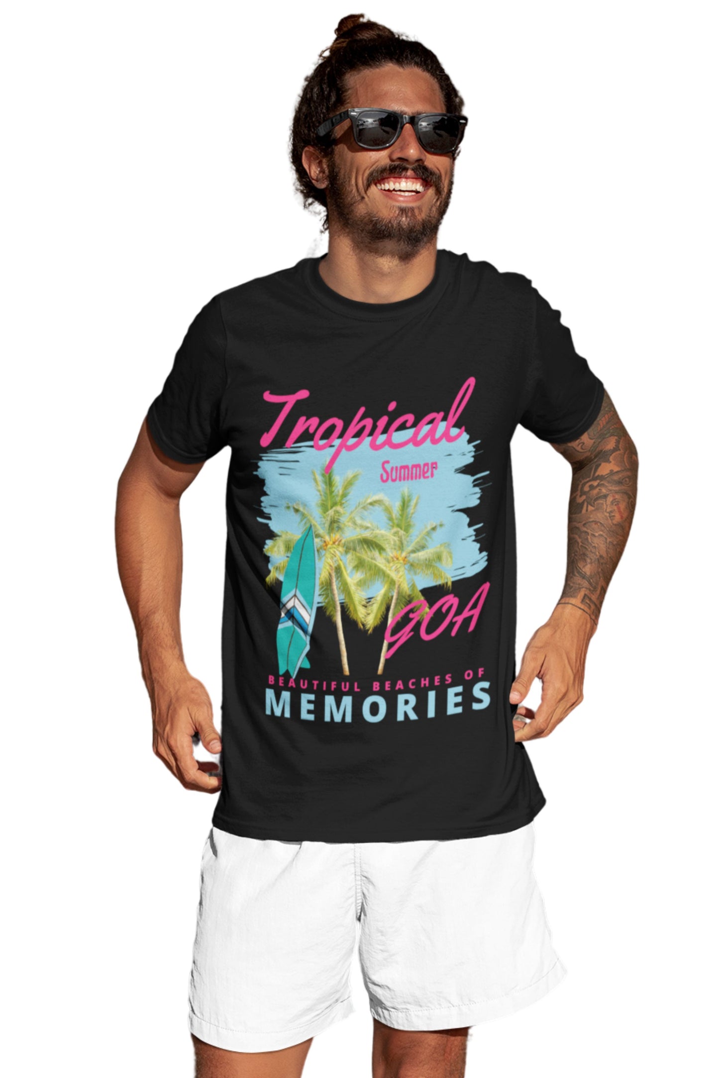 Men's 100% Cotton Goa Printed t-shirt | Round Neck Summer Holidays t-shirt | Half Sleeve Graphic Tshirt