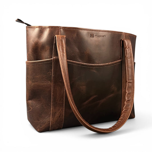 Women Tote Leather Brown Shoulder Bag Large Office Handbag Shopper Purse