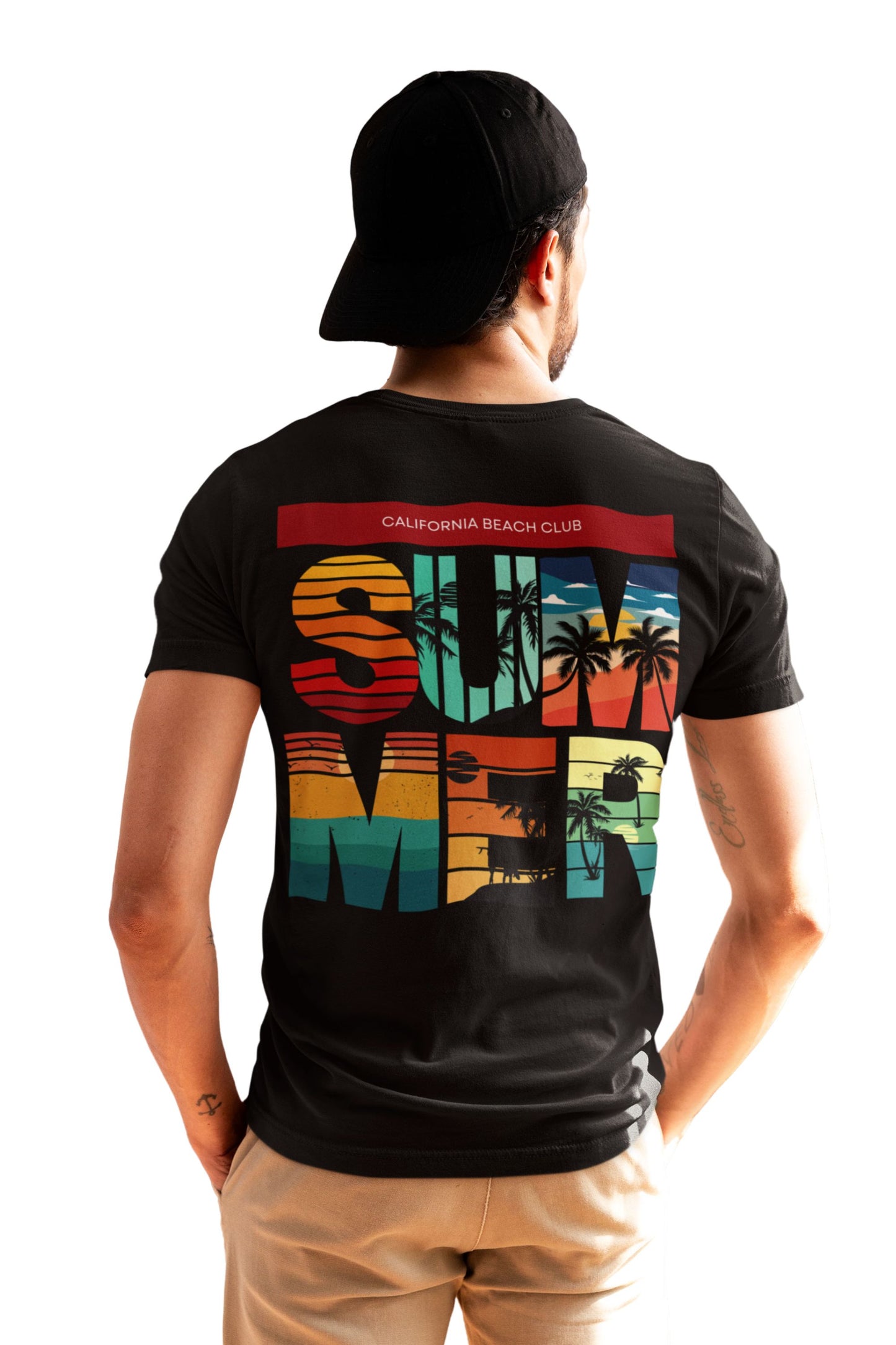 Recycled Cotton Regular Fit Men's T-Shirt | Mens Printed Tshirt | Mens Round Neck Summer Holiday Tshirt