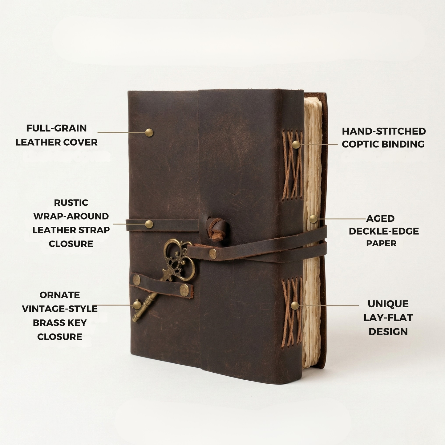 Genuine Leather Notebook Diary Brown Schedule Journal Small Book