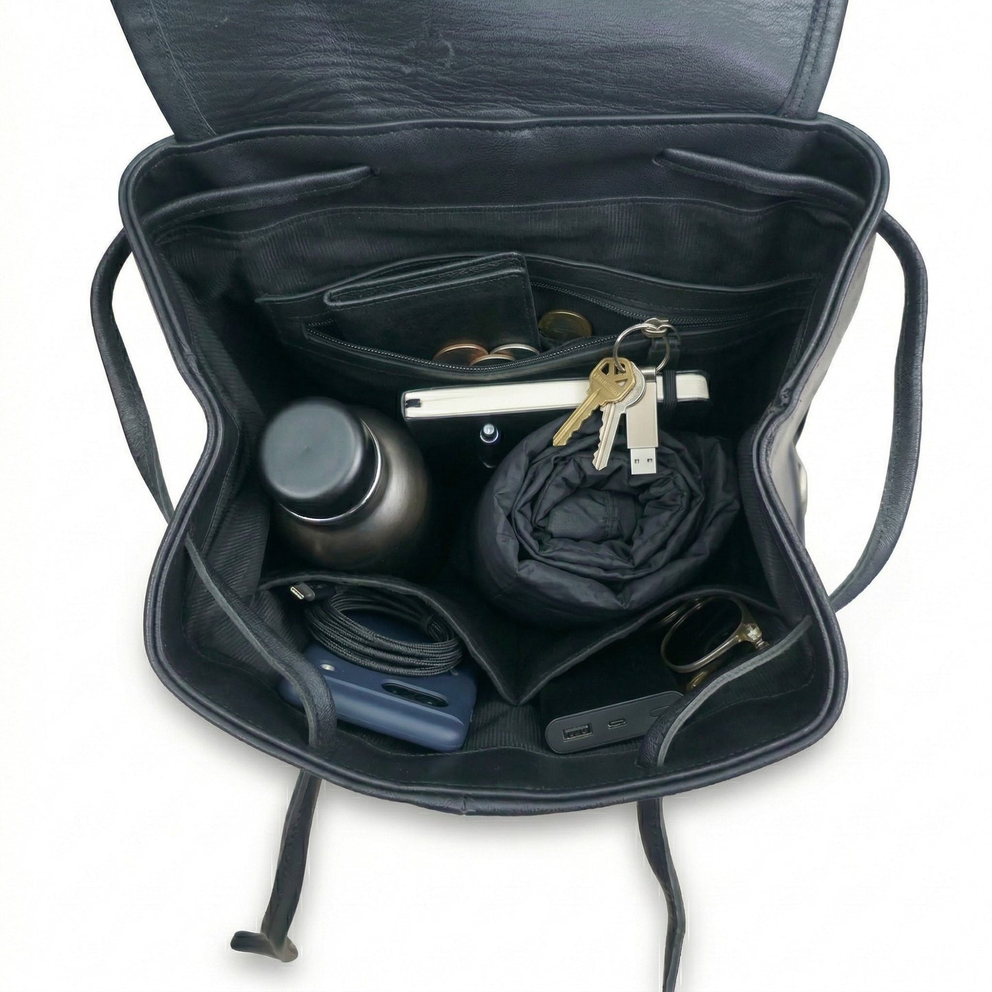 MADOSH Genuine Leather Backpack for Men – Vintage Black Leather Rucksack, Travel Hiking Camping Bag,Backpack with Multiple Pockets & Adjustable Straps. Terra Series (Ranger)