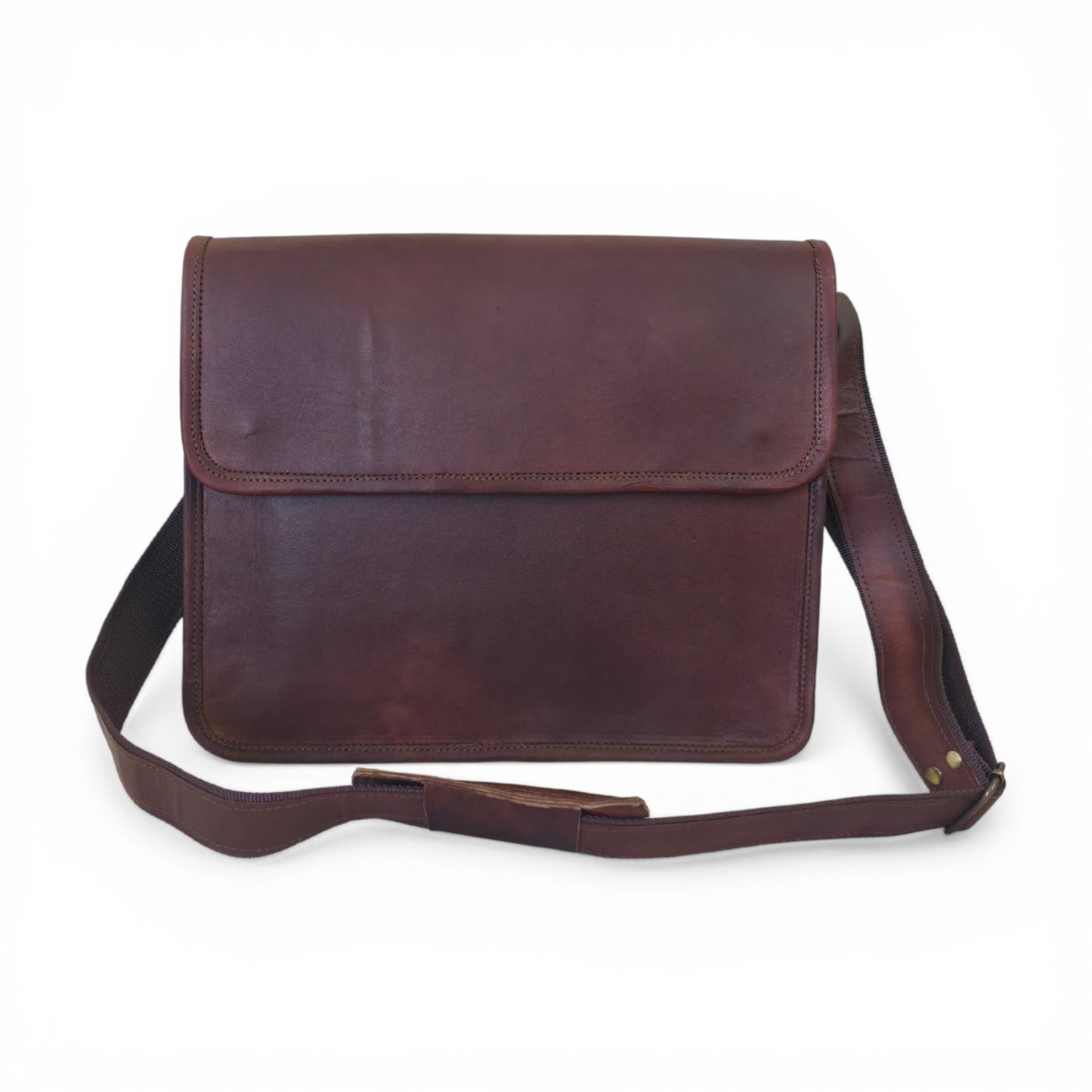 Men's Genuine Leather Crossbody Ipad Bag Flap Over Shoulder Laptop Office Bags