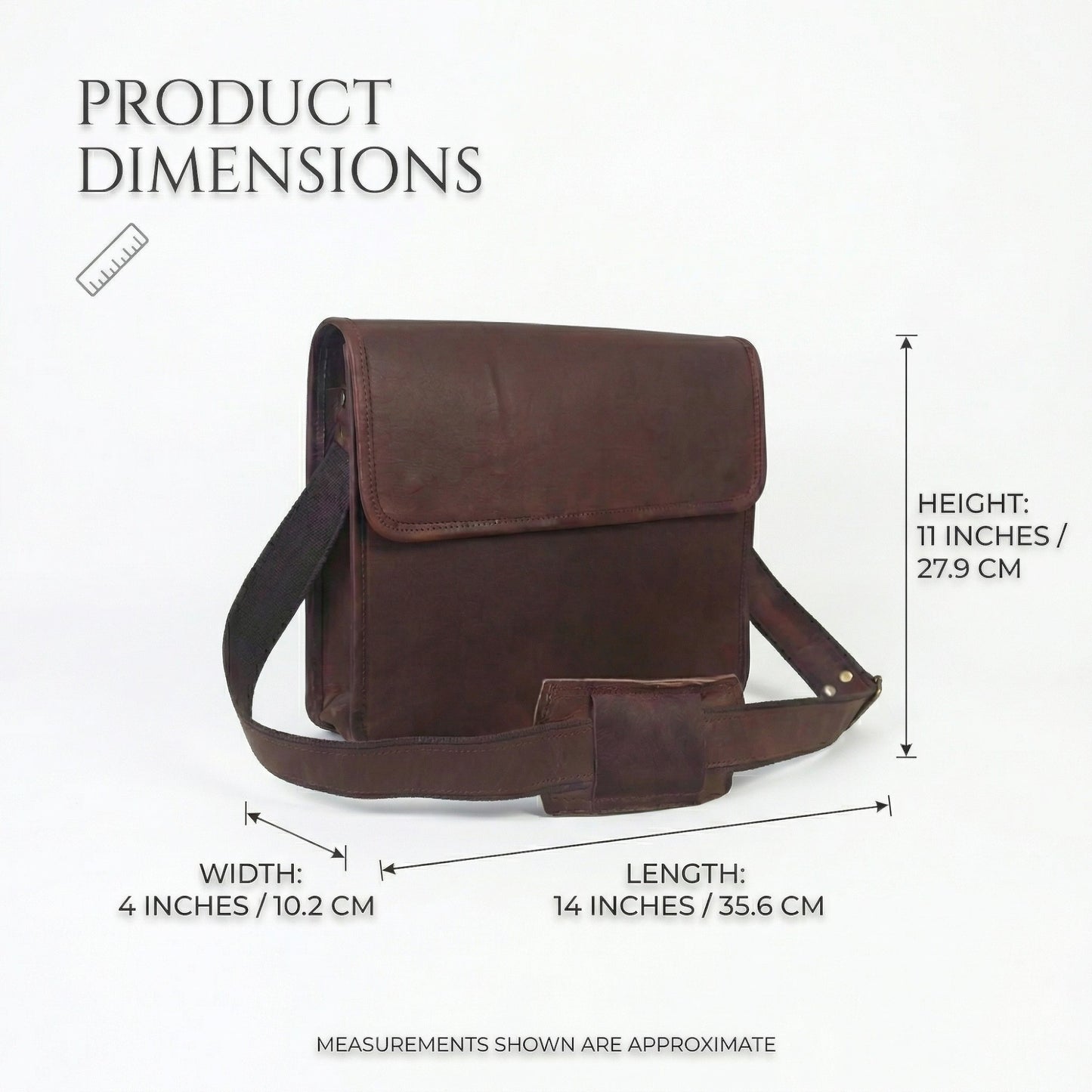 Men's Genuine Leather Crossbody Ipad Bag Flap Over Shoulder Laptop Office Bags