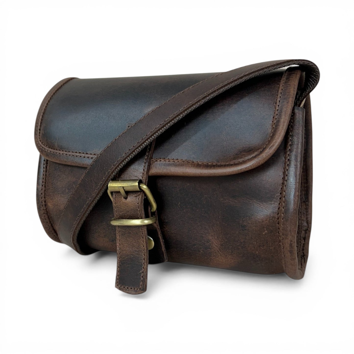 Madosh Genuine Leather Women’s Shoulder Brown Crossbody Flap Over Small Sling Side Purse