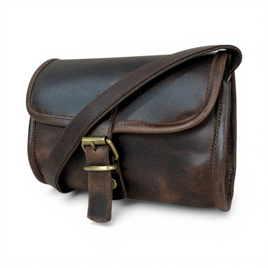 Madosh Genuine Leather Women’s Shoulder Brown Crossbody Flap Over Small Sling Side Purse