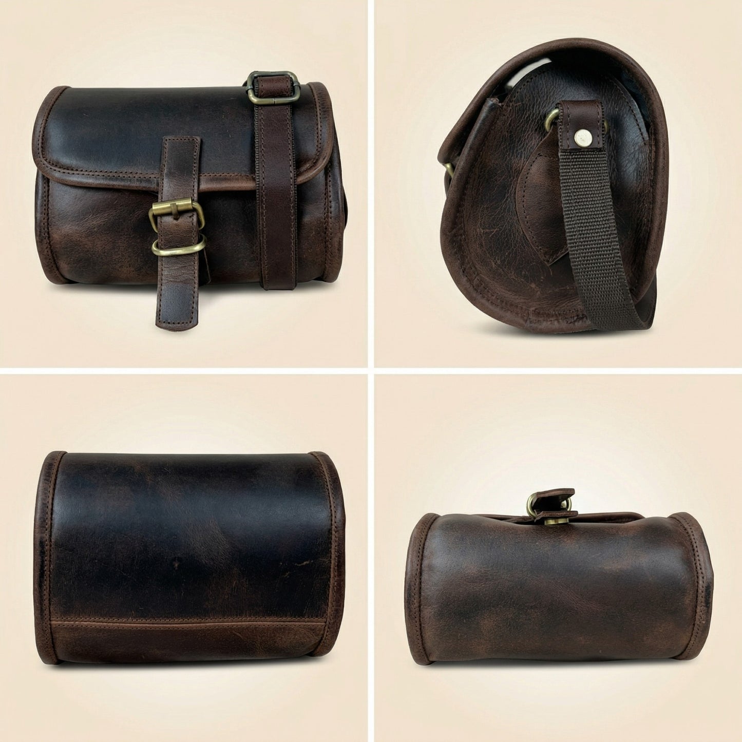 Madosh Genuine Leather Women’s Shoulder Brown Crossbody Flap Over Small Sling Side Purse