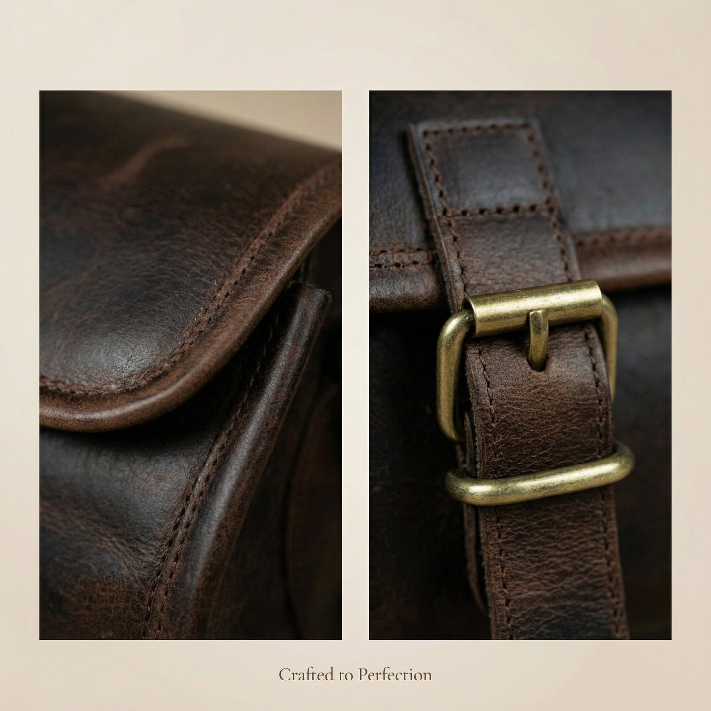 Madosh Genuine Leather Women’s Shoulder Brown Crossbody Flap Over Small Sling Side Purse