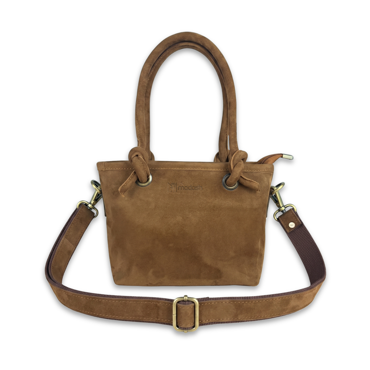 Plum Suede Leather Crossbody Handbag Women's Mini Tote Purse