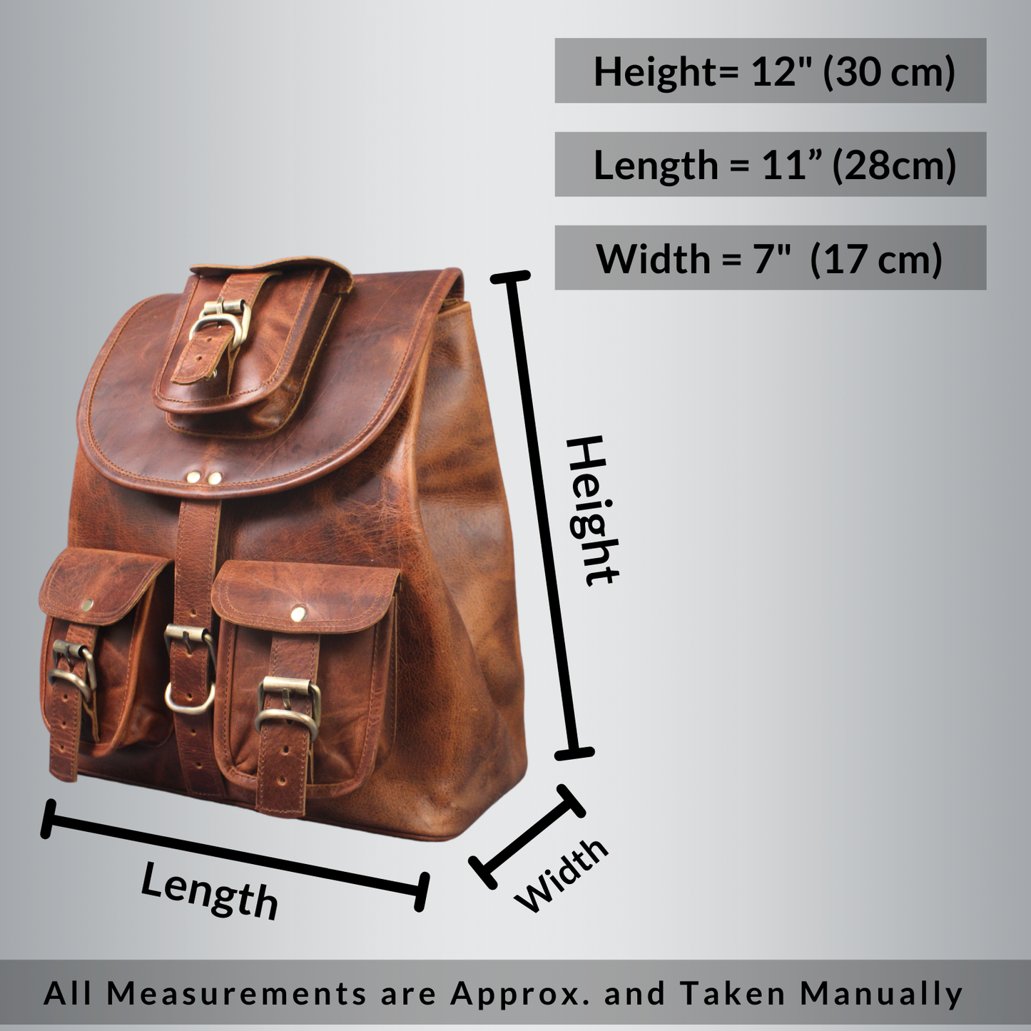 Brown Genuine Leather Laptop Backpack Sports Hiking Daypacks Carryall Rucksack Casual Shoulder Bookbag