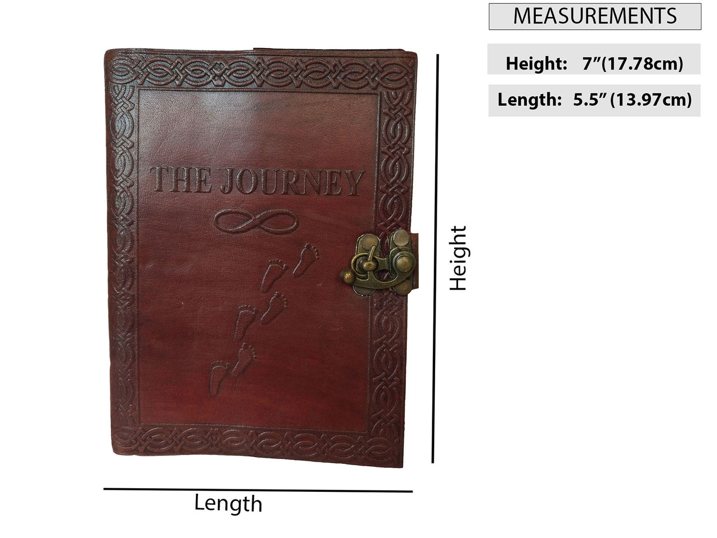 Embossed Personal Brown Diary Genuine Leather Schedule Planner Notebook