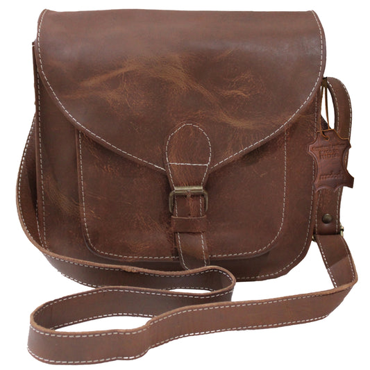 Madosh Women Genuine Leather Crossbody Shoulder Bag  Saddle Purse