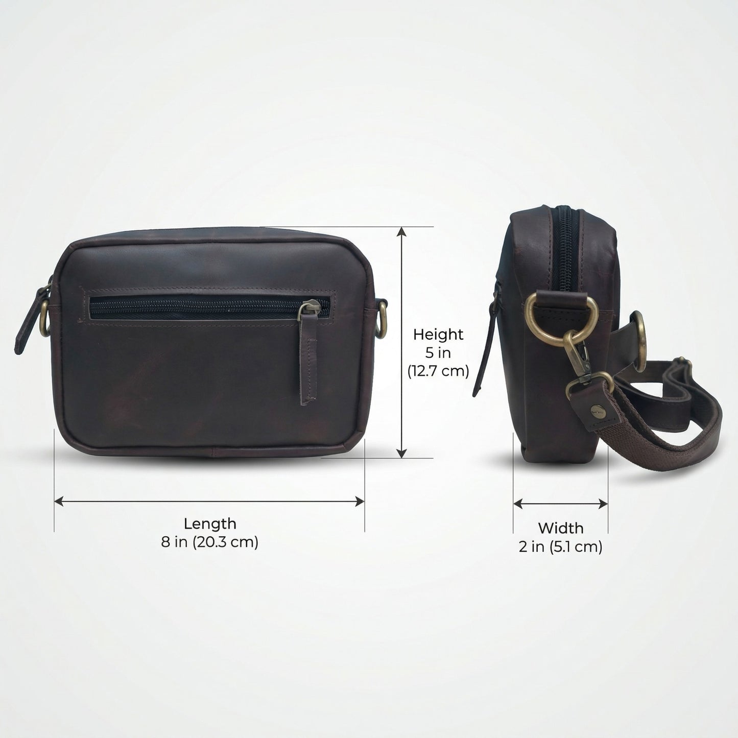 Unisex Genuine Leather Waist Bag & Crossbody Sling | 2-in-1 Travel Pouch with Adjustable Strap | Small Everyday Carry Bag Fanny Pack/Shoulder Bag for Men & Women (Brown)