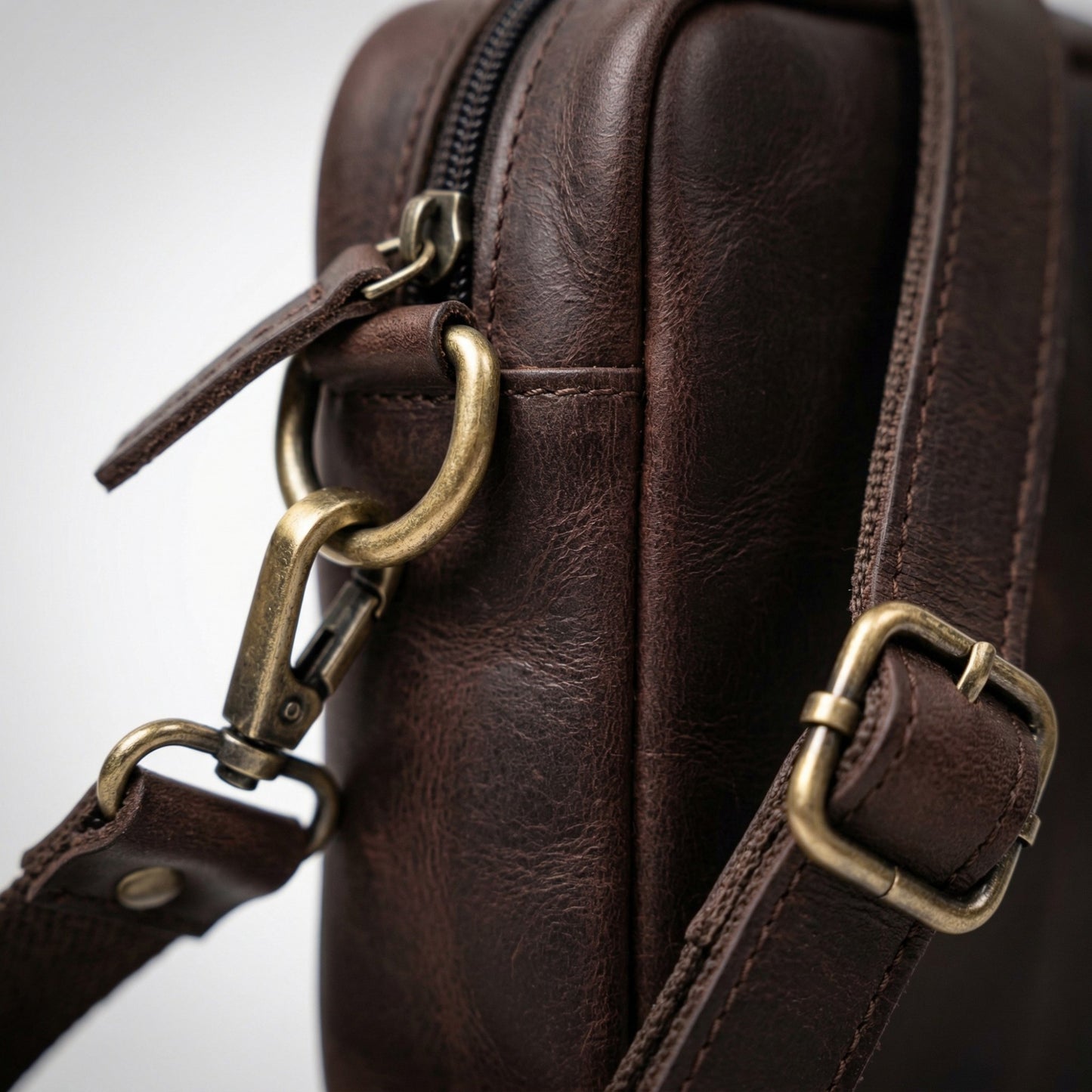 Unisex Genuine Leather Waist Bag & Crossbody Sling | 2-in-1 Travel Pouch with Adjustable Strap | Small Everyday Carry Bag Fanny Pack/Shoulder Bag for Men & Women (Brown)
