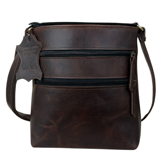 Leather Crossbody Handbag Unisex Hobo Bag Vintage Small Sling Crossover Bag