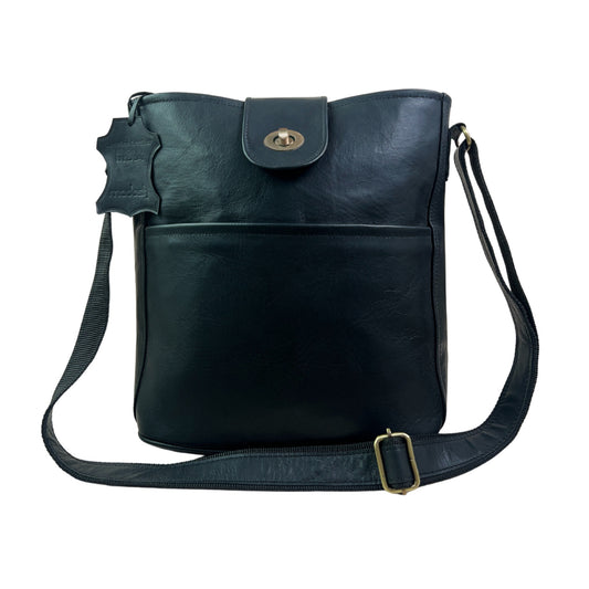 Women’s Genuine Leather Crossbody Shoulder Bag | Medium Size Sling Bag for Office, Travel, Casual Use | 11 Inch Ladies Side Purse with Adjustable Strap & Pockets