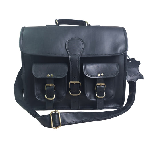 Genuine Leather Laptop Crossbody Business Messenger Men's Office Briefcase Bag